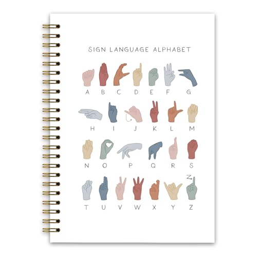 NaZaUK American Sign Language Alphabetical Notebook, ASL...