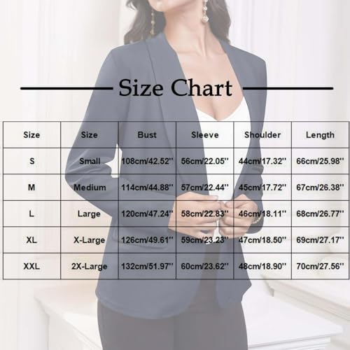 Blazers for Women,Fall Fashion Business Casual Oversized Long Sleeve Open Front Work Office Suit Jackets Pockets3