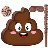 Harrycle Poop Piñata Set Included Brown Funny Poop Piñata Black Yellow Piñatas Stick Blindfold Confetti for Adults Birthday Fiestas Poop Party Game Decorations, 13.4 x 12.6 x 3 Inch