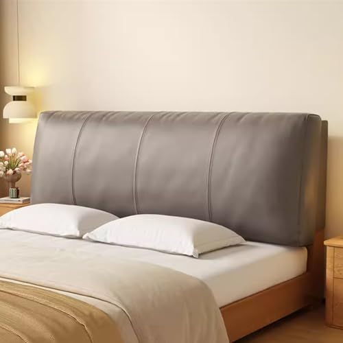 Funda de cabecera gris de alta calidad para cama de matrimonio, funda protectora acolchada de tela todo incluido, soporte de lectura, 120 cm, elegante y