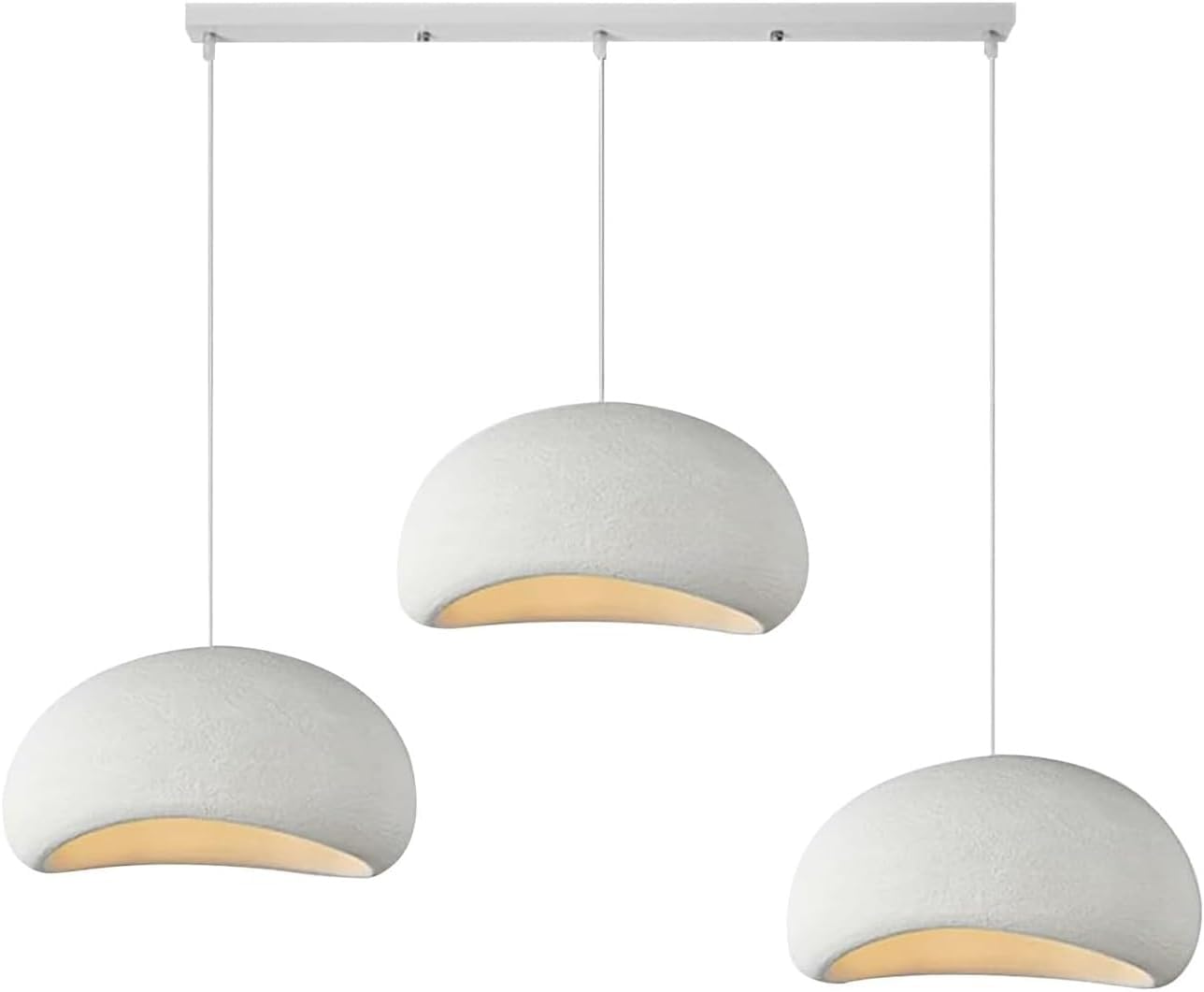 ITOSUI Modern 3-Light Pendant Lamp - Matte White Chandelier for Dining Room, Kitchen Island & Living Room - Japanese Wabi-sabi Style, E26 Base Ceiling Light Fixture A-2