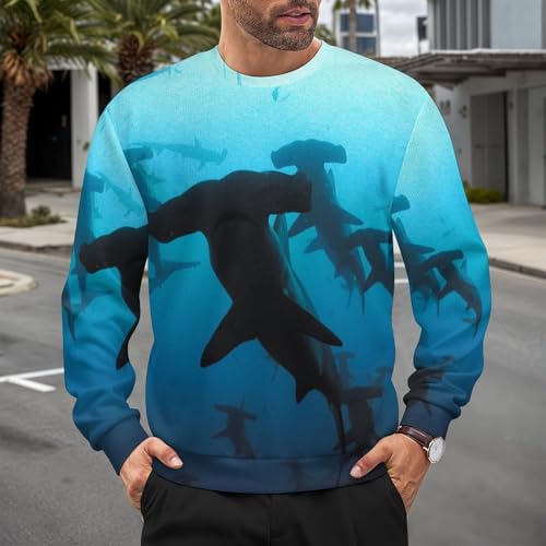 Hammerhead Sharks Print Loose Fitting Pullover Sweater Soft, Warm, and Comfortable2