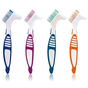 ZOYLINK 4 STKS Prothese Borstel Draagbare Plastic Dual Hoofd Valse Tanden Borstel Prothese Schoonmaak Borstel Retainer Borstels