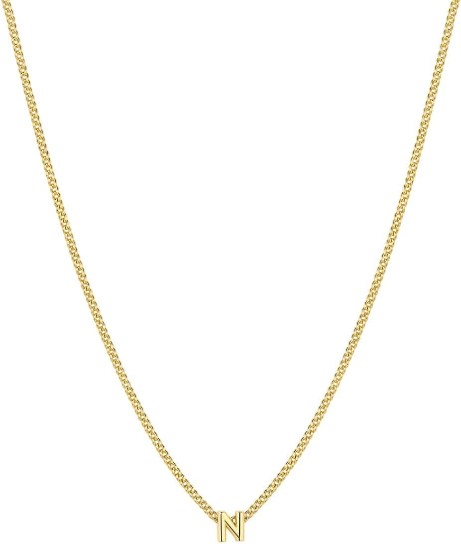 gorjana - Wilder Mini Alphabet Necklace - 18k Gold-Plated or Silver-Plated Brass - Personalized Initial Charm - Secure Closure, Adjustable Length - Timeless Elegance