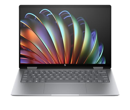 HP Envy x360 2-in-1 Convertible Laptop | AMD Ryzen 5 8640HS | KI optimiert | 14 2.8K OLED Touch Display | 16GB RAM | 512GB SSD | ‎AMD Radeon Graphics | QWERTZ | Copilot Key | Windows 11 Home | Silber