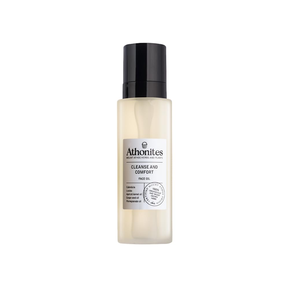 Athonites Aceite Limpiador y Reconfortante Facial - Ingredientes de Origen 100% Natural con Fragancia Natural para Piel Sensible (100 ml)