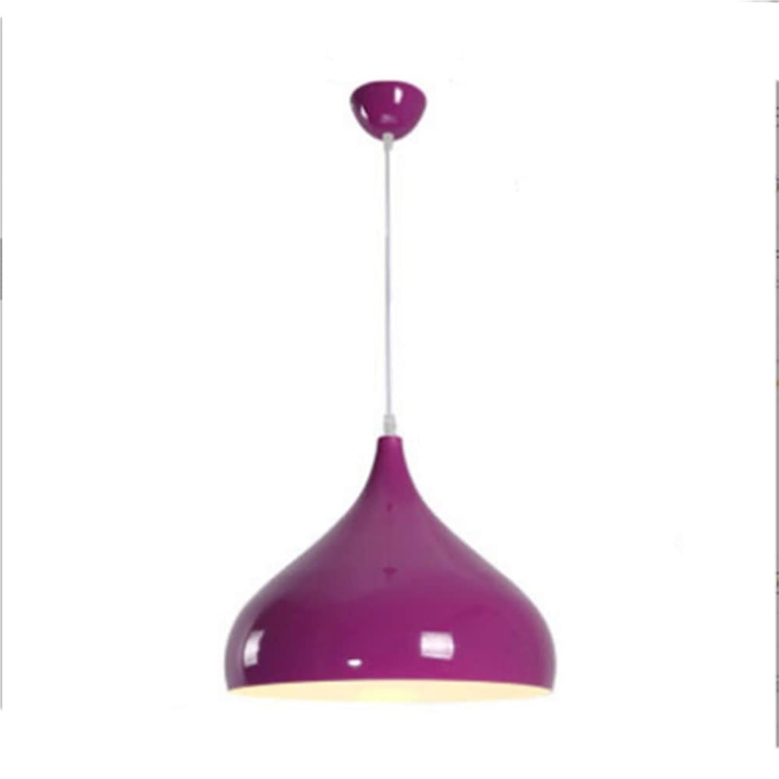 HUAYUSEDF Modern Industrial Metal Pendant Lamp Chandelier Hanging Lighting Ceiling Fixture E27 Compatible for Kitchen Study(Purple,24cm)