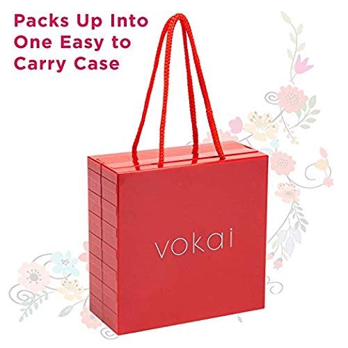 Vokai Makeup Kit Gift Set – 168 Eye Shadow Colors, 6 Lip Glosses - Pop-Up Mirror - Case with Carrying Handle