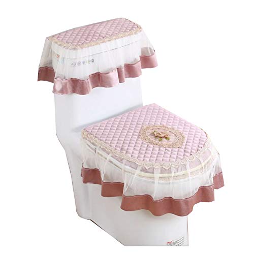 Toile Sitzauflagen 3 Stücke/Set U-förmige Toilette Sitz Abdeckung Set Europäische Spitze Toilette Sitz Kissen Haushalt Toilette Sitz Scheiher Winter U-förmiger Toilettensitz (Color : 003)