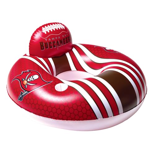 BigMouth Tampa Bay Buccaneers 42” Inflatable Pool Floats Officially Licensed NFL Fan Gear Merchandise Back Support Inner Tube for Adults and Teens