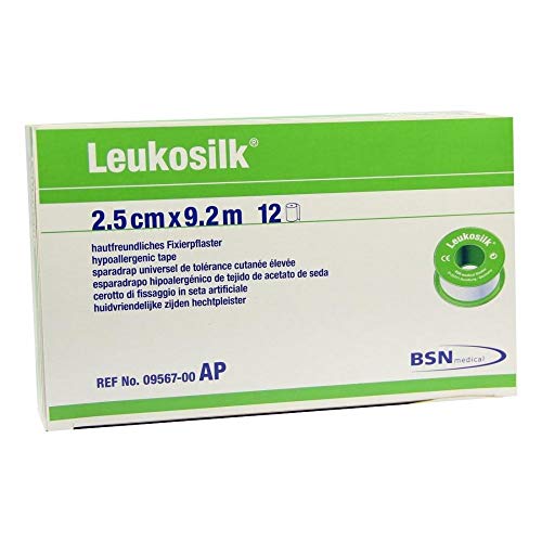 Leukosilk 2,5 cm bande adhésive médicale pour peau sensible et fixation de compresse sans douleur