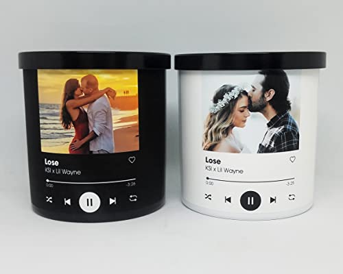 3.5Oz./9Oz. Custom Song Couples Candle | Personalized Photo Candle, Music Candle #TOP6