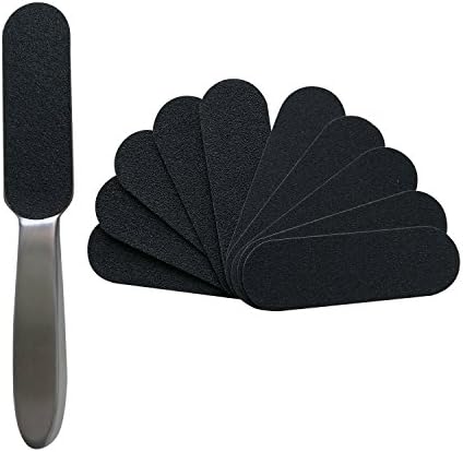 VELFA Foot Callus Remover Tool Reusable Stainless Steel Cracked Skin Corns Callus Remover Feet Rasp (10 replacement refills)