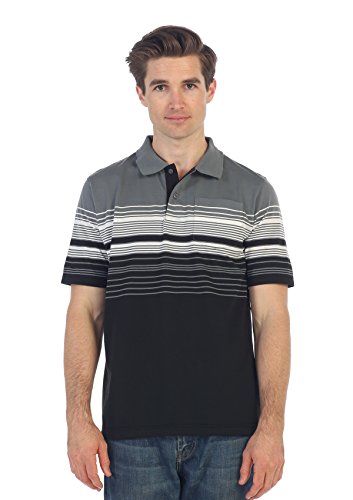 Gioberti Mens Striped Polo Shirt with Pocket - Yarn Dye2