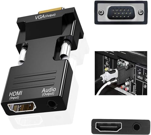 Image of BERLAT HDMI to VGA Adapter Converter, Audio Output Computer Set-top Box Connector Dongle for Laptop, PC, Monitor, Projector, HDTV, Chromebook, Roku, Xbox -3.5mm Stereo Cable Included
