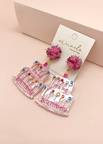 Miracle Collection Beaded Birthday Cake Birthday Queen Happy Birthday Earrings For Celebration Birthday Party Earrings (It's My Birthday) #TOP3