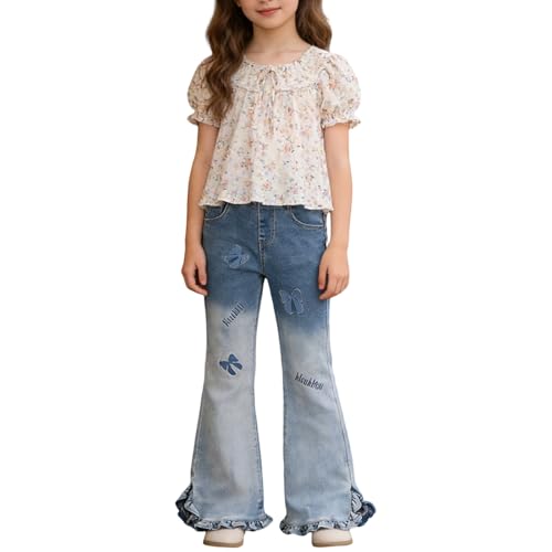 Jean évasé stretch pour filles au style bootcut tendance - 7