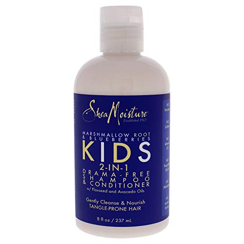 Shea Moisture Marshmallow Root and Blueberries Kids 2-in-1 Shampoo and Conditioner for Unisex, 8 Ounce