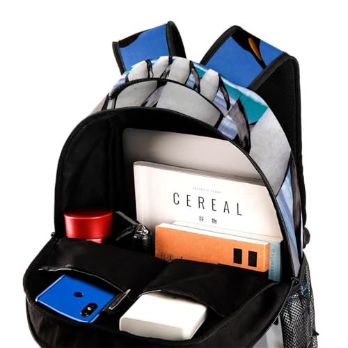Sac à dos d'école ergonomique motif pingouin pour adolescents