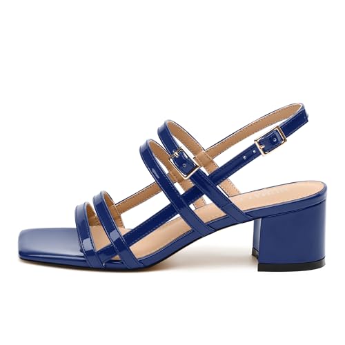 NUMALEO Women's Dressy Sandals Strappy Slingback Low Heel 2 Inch Chunky Heel Open Toe Comfortable Summer Sandals for Women Cute Party Wedding Casual Shoes2