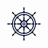 Lasting 1-2 Weeks Sea Juice Temporary Tattoo Ink Semi Permanent for Adults Woman Ship Wheel on White Background Nautical Design Navy Blue that Look Real Men Women Chest Neck Arm (4 Sheets)