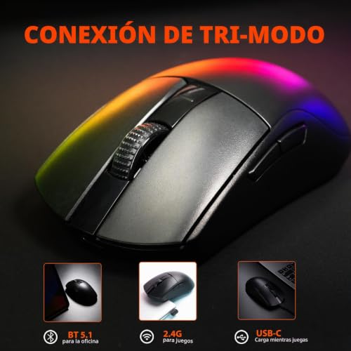 Ratón gaming ultraligero que elimina el retraso inalámbrico gracias al sensor PixArt PAW3395 5