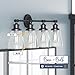 Prominence Home Helenah 4 Light Matte Black Bathroom Vanity Light with Clear Glass - 51563-01