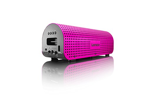 Preisvergleich Produktbild Lenco GRID-7 tragbarer Bluetooth-Lautsprecher (11 Watt RMS, 3,5 mm Klinke, USB) inkl. Tragegurt, Netzkabel und Kabel zum Aufladen pink