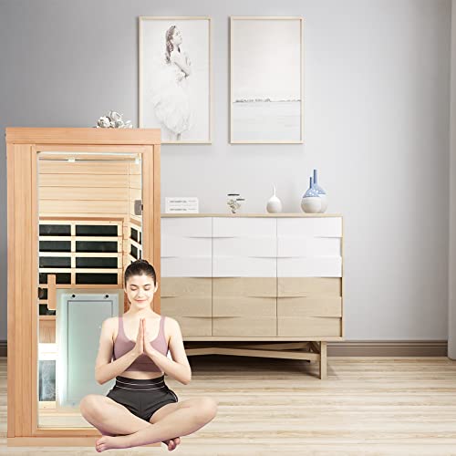 voqoomkl Far Infrared Sauna Room, Home Spa with Built-in Carbon Crystal Heating Board & Intelligent Control Panel, Sauna Tent Spa, Detox Therapy and Relaxation, Easy to Install