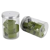 10 teile/schachtel Dose Aluminiumkappe Fünfeckig Trocken Nass Dual Use Gesichts Puderquaste Make-up Schwamm Dunkelgrün, für Zuhause, Geschenk