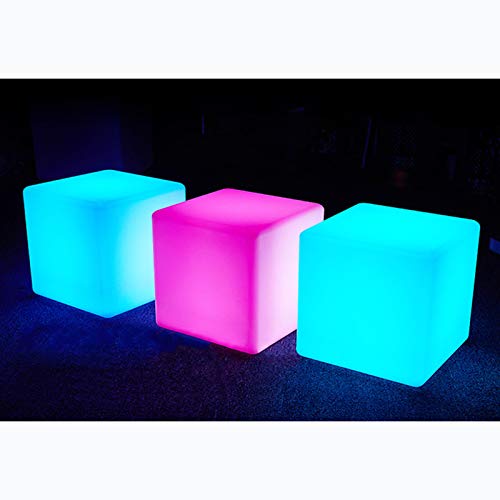 16-Inch Rechargeable Cube Led Color Stool Table And Chair With Remote Control Side Table And Stool, Multi-Color And Dimming Atmosphere Light Conversion For Bedroom, Living Room, Terrace, Party #TOP5