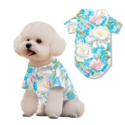 Disfraz hawaiano para perro con diseño Peonía blanca L