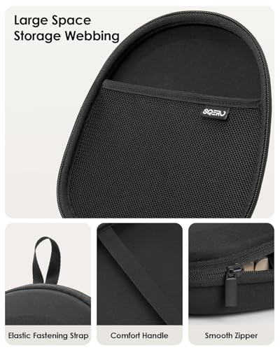 Image of Headphone Case Hard Shell Super-Slim for Sony /JBL /Bose /Soundcore Anker /BERIBES KVIDIO TOZO JLab Over-Ear Headphones Universal Portable Travel Organizer Bag (Black)