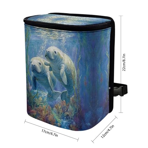 Image of DISNIMO Ocean Manatee Car Trash Can Easy-to-Install Car Accessory Interior, Leak-Proof Car Garbage Can Bin Organizer Storage Bag for the Back Seat of Any Cars, Sedans, SUVs & Trucks