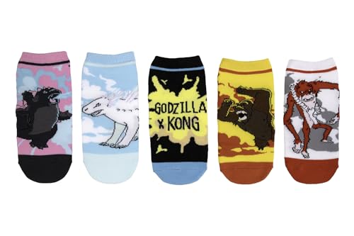 Godzilla x Kong Lowcut Socks (5 Pair) - Fits Ladies Shoe Size 4-10
