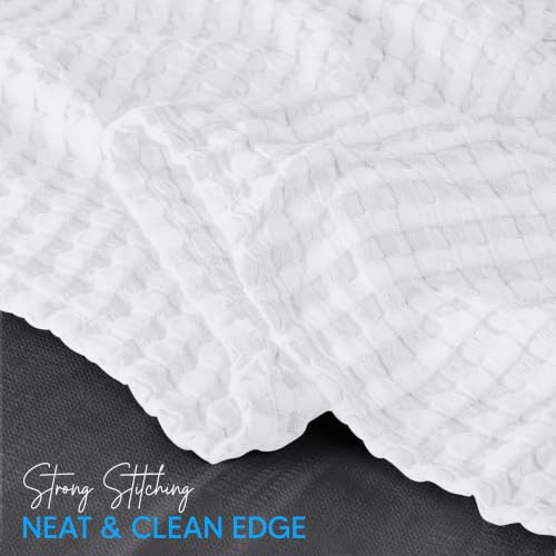 Image of Utopia Bedding 100% Cotton Waffle Blanket Big Size White, 120x120 Inch | Lightweight Breathable Cozy Summer Bed Blanket Home Decor Gift for Women and Men
