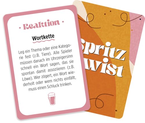 Spritz Twist: Das verrückte Partyspiel | 50 Spielkarten mit lustigen Aufgaben und Fragen (Spaßgarantie)