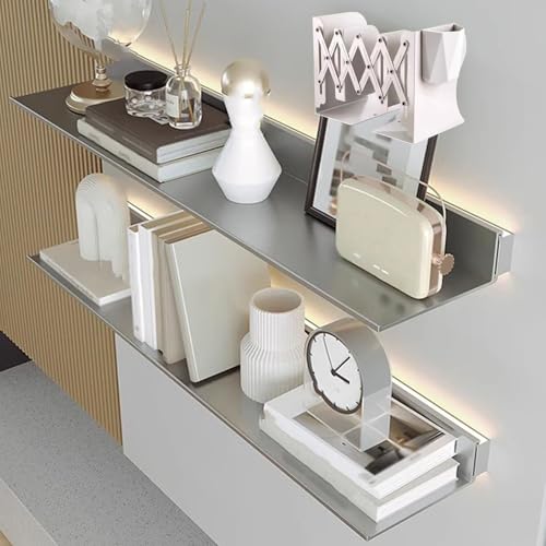 Décoration murale pour chambre et salon étagère flottante grise