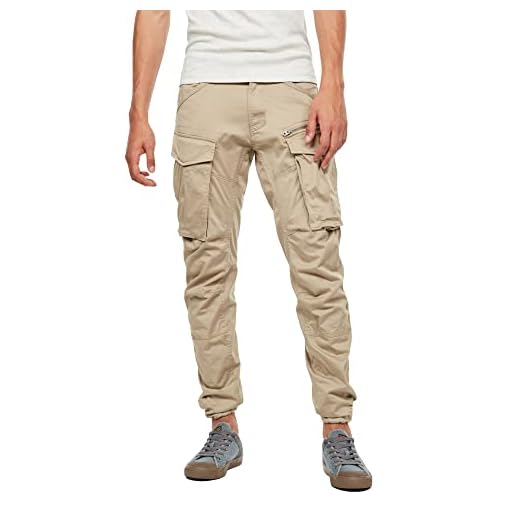 G-STAR RAW Rovic Zip 3D raka avsmalnande byxor för män, Beige (Dune 5126-239), 31W x 32L