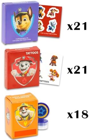 Nickelodeon Paw Patrol Party Favors Bulk Set ~ Bundle with 60 Pieces Party Favor Boxes with Stickers, Tattoos and Stampers for Kids Birthday | Paw Patrol Classroom Prize Boxes image 5