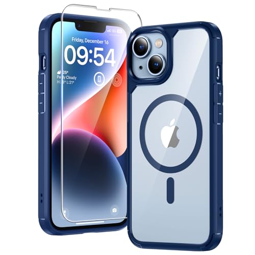 Image of TAURI for iPhone 14 Case, Compatible with MagSafe, Blue