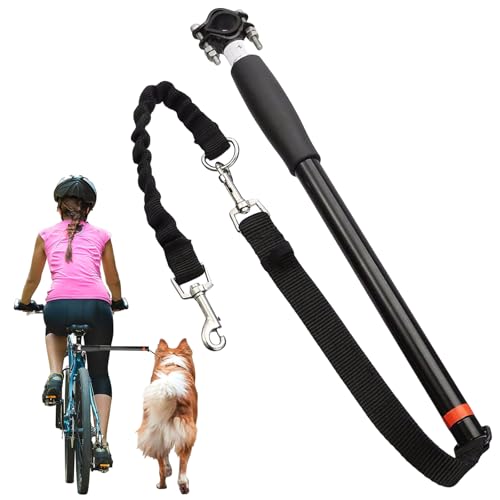 Fahrradleine für Hunde, Hände frei Fahrrad-Hundeleine, Zugkraftleine mit Stoßfeder und Abstandhalter, Einfache Installation und Demontage, Fahrrad hundeleine zum Laufen, Joggen, Wandern