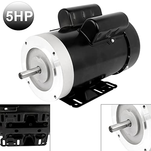 5HP Electric Motor 3450RPM General Purpose Single Phase Motor 208-230V 56C Frame 5/8" Shaft Diameter 60HZ TEFC
