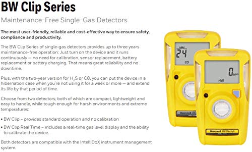 BW Technologies BWC2-M BW Clip Single Gas CO Monitor, 35/200, Yellow, Standard - Thumbnail 7