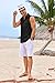 Bbalizko Mens Sleeveless Button Down Shirts Linen Cotton Summer Beach Basic Tank T-Shirt Tops
