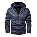 Mymyguoe Sportjacke Kordelzug Herrenjacke Herren Lederjacke PU Leder Bikerjacke Stehkragen Übergangsjacke Fliegerjacke Motorradjacke Freizeitjacke Mäntel jagdjacke Herbst