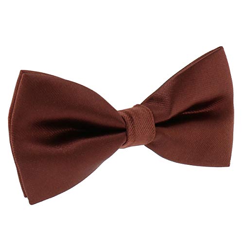 SHIPITNOW Noeud Papillon Marron - 30 coloris - Noeud Papillon Homme Mariage, Soirée - Tissu Satin Couleur unie - Prénoué, Adulte