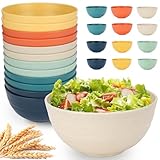UUGLAM 12 PCS Unbreakable Cereal Bowls Set, 26 Oz Wheat Straw Bowl Sets, Microwave & Dishwasher Safe Bowls for Kitchen, Reusable Plastic Bowl for Soup, Salad, Rice, Snack, BPA Free, Multicolor