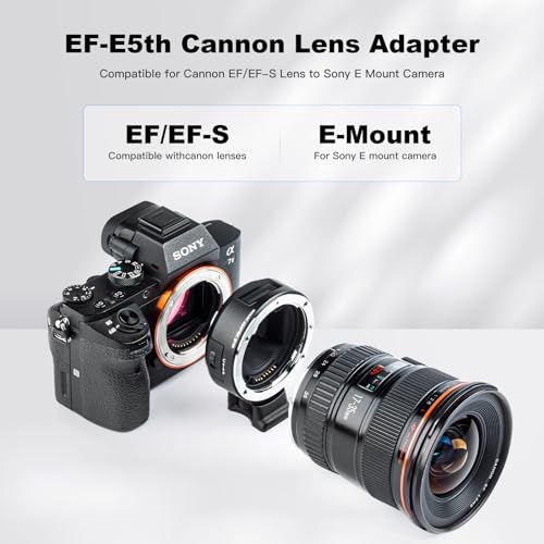 VILTROX EF-E5 Adapter Lens Adapter Electronic Autofocus EF-E Adapter AF Converter for Canon EF/EF-S Lens to Sony E Mount A9 A9II A7II A7S3 A7R2 A7R3 R4 A7M3 A7C A9 A6100 A6400 A6500 A6600 A6700 - Image 3