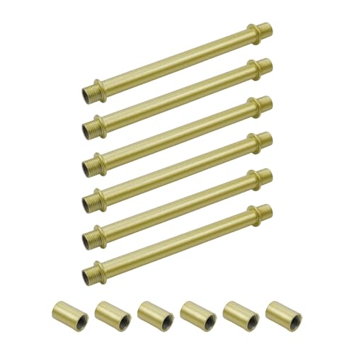 KUMGROT 6 PCS Straight Pipe Lamp Stem Kit with Connector 3/8 Inch Light Fixture Parts Lamp Making...